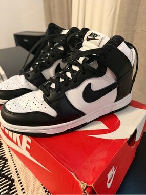 Nike (Panda) Black and White High-Top Dunk Sneakers